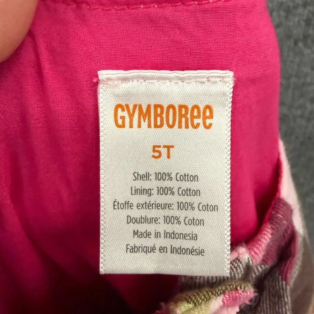 Gymboree Girls Dress Size 5 Plaid Flannel Long Sleeve Ruffled Lined 100% Cotton